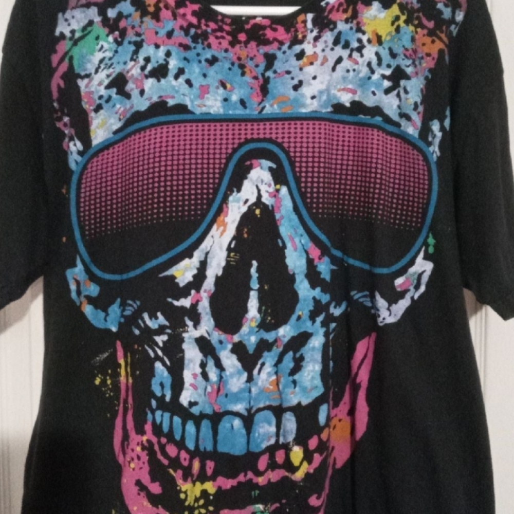 Liquid Blue Travis Scott Skull T-Shirt Size XL